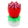 Lotus shaped rotating birthday candle with 8 small candles & Happy Birthday songParty