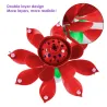 Lotus shaped rotating birthday candle with 8 small candles & Happy Birthday songParty