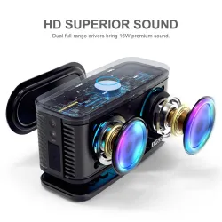 TWS haut-parleur Bluetooth 2*8W - sans fil - basse profonde avec lumière LED