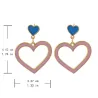 Boucles d'oreilles longues en forme de coeur