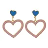 Boucles d'oreilles longues en forme de coeur