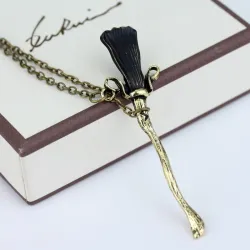Magic broom pendant with necklace - vintage bronzeNecklaces