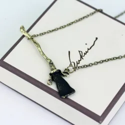 Magic broom pendant with necklace - vintage bronzeNecklaces