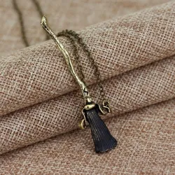 Magic broom pendant with necklace - vintage bronzeNecklaces