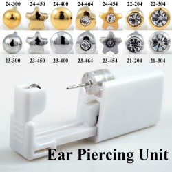 Unité de perçage d'oreilles stériles jetables avec boucle d'oreilles