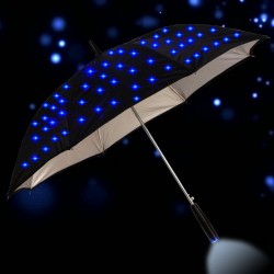 Parapluie longue pluie - avec des étoiles LED clignotantes