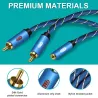35mm female to 2RCA male stereo audio cable - gold platedCables