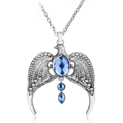 Aigle avec cristaux bleus - collier vintage