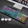 Steampunk - gaming mechanical keyboard - metal panel - round retro keycap - backlit wired keyboardKeyboards