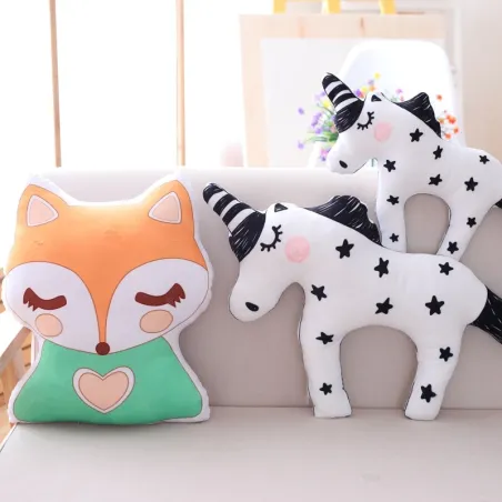 Unicorn and fox shaped stuffed toy - soft pillowCushions