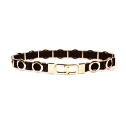 Ceinture élastique élégante avec cercles métalliques