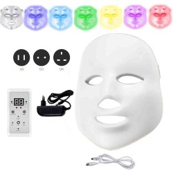 7 couleurs LED visage électrique et masque de cou - traitement de l'acné - thérapie de la lumière