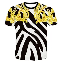 T-shirt de luxe imprimé graphique 3D - coton premium