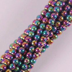 Hématite magnétique 4mm - perles rondes - 16 pouces pour la fabrication de bijoux