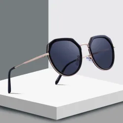 Lunettes de soleil polarisées de luxe - temple métallique - protection UV400