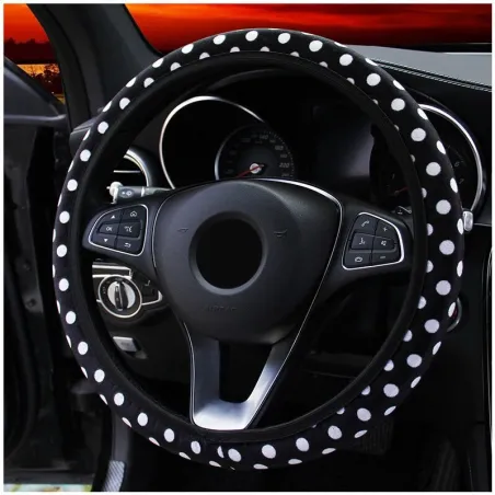 Couverture de volant de voiture - plush - conception de points