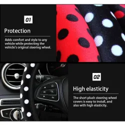 Couverture de volant de voiture - plush - conception de points