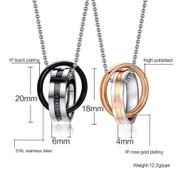 Amour sans fin - collier double cercles - 2 pièces