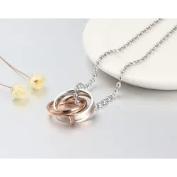 Amour sans fin - collier double cercles - 2 pièces