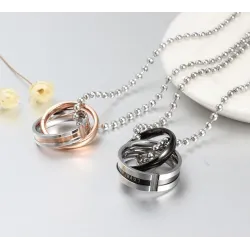 Amour sans fin - collier double cercles - 2 pièces
