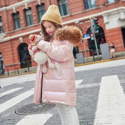 Mode - veste chaude longue pour les enfants avec capuche