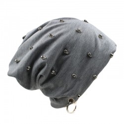 Casual cotton hat with skull and silver ringHats & Caps