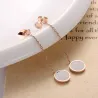 Boucles d'oreilles noires longues - or rose - acier inoxydable