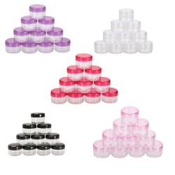 Boîte à pots cosmétiques 10pcs - maquillage crème ongles art cosmétique stockage de perles - pot conteneur bouteille ronde