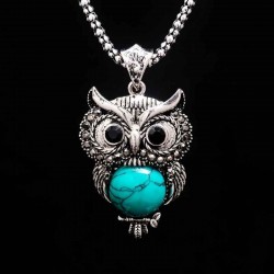 collier en pierre ensemble - Bracelet en owl & boucles d'oreille - collier bijoux - pendentif collier longue chaîne collier en c