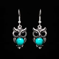 stone necklace set - owl bracelet & earrings - necklace jewelry - pendant long chain necklace-in pendant necklacesJewellery Sets