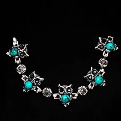 stone necklace set - owl bracelet & earrings - necklace jewelry - pendant long chain necklace-in pendant necklacesJewellery Sets
