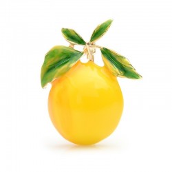 Yellow lemon - enamel gold broochBrooches
