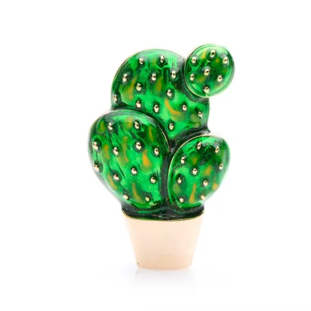 Cactus en émail vert - une broche élégante