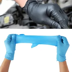 Gants jetables de nitrile - gants antibactériens protecteurs