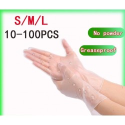 Disposable - anti statique - sans poudre - résistant à l'huile - gants de protection en PVC transparent