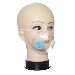 Masque transparent visage / bouche avec filtres PM2,5 - résistant à la poussière et - bactérien - lecture sur les lèvres