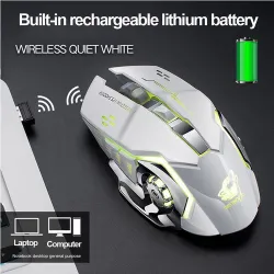 souris de jeu optique sans fil - rechargeable - silencieux - rétroéclairage LED - ergonomie