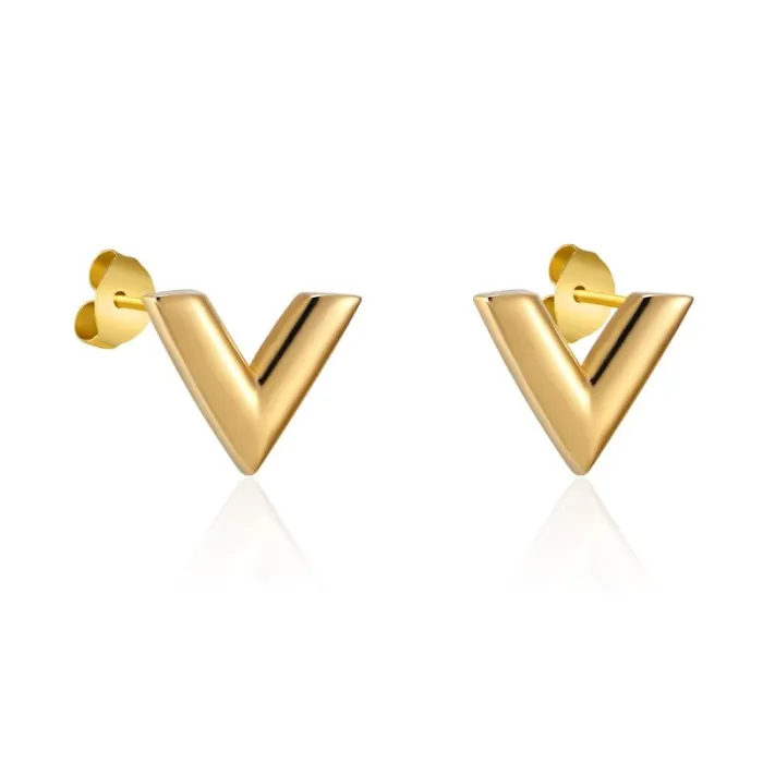 Boucles d'oreilles en V - acier inoxydable