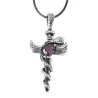 Antique dragon sword with crystal - leather necklaceNecklaces