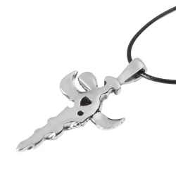 Antique dragon sword with crystal - leather necklaceNecklaces