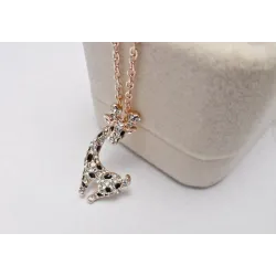 Stainless steel necklace with crystal giraffeNecklaces