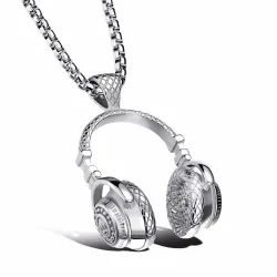 Necklace with headphones - black - gold - silverNecklaces