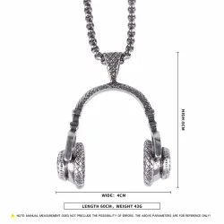 Necklace with headphones - black - gold - silverNecklaces