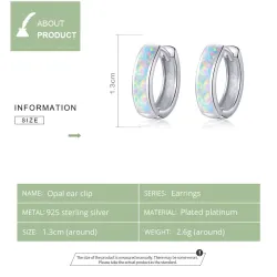 925 boucles d'oreilles en argent sterling avec opale