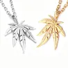 Collier avec pendentif feuille de chanvre