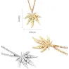 Collier avec pendentif feuille de chanvre