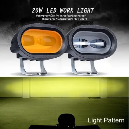 20W 6D 12V 6000K - lampe de travail pour moto - camions hors route - VTT - VUS - barre rétro LED - lampe