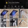 Stainless steel - 6-function waterfall - LED shower panel with massage systemFaucets
