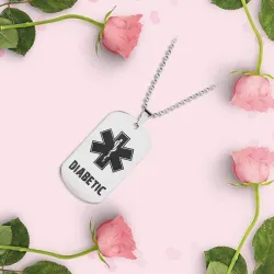 Medical alert - DIABETIC - stainless steel necklaceNecklaces