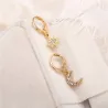 Crystal star & Lune - boucles d'oreilles en or
